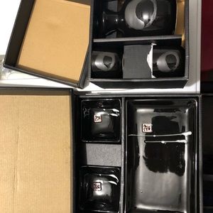 Sushi and sake plates